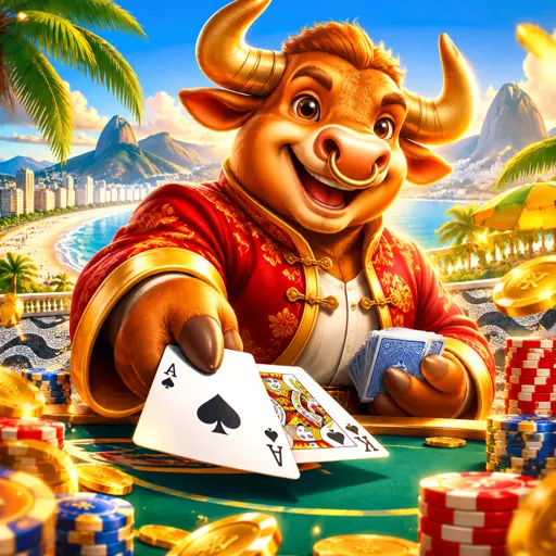 Tela do jogo Fortune Ox com touro dourado