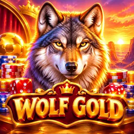 Wolf Gold - lobo uivando sob lua cheia